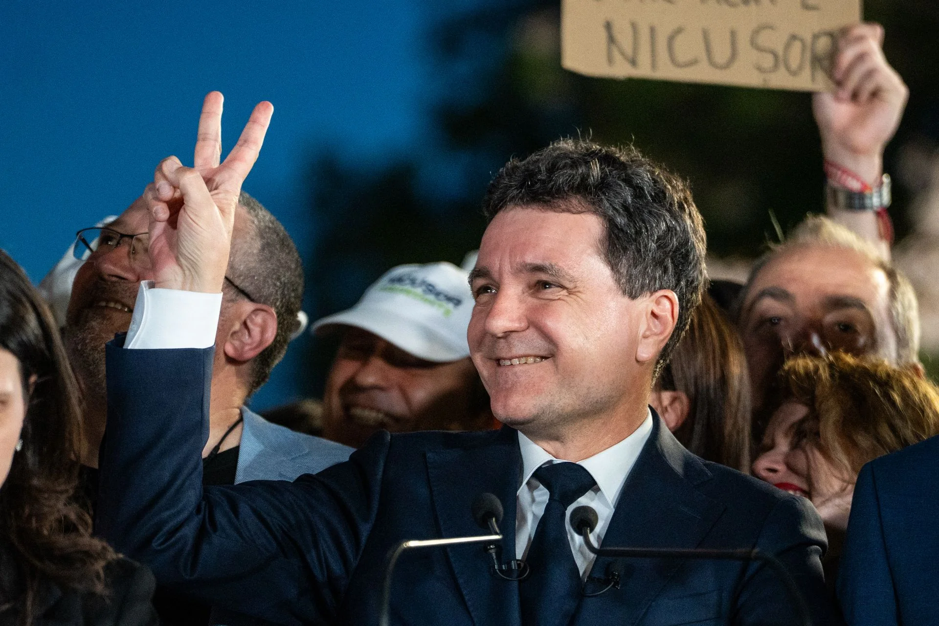 Dan sworn in as Romania's president.
